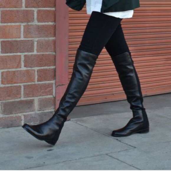 Stuart Weitzman Iconic 5050 Black Stretch over the Knee Boots size 36/5.5 US NEW - Picture 4 of 8